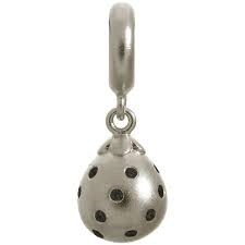 Black Star Drop Charm (Silver/Black)