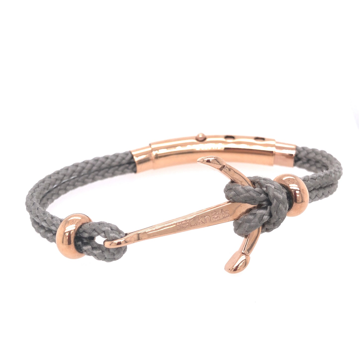 DOUBLE CORD WITH ANCHOR KNOT BEADS ROSE GOLD | Seaknots | Luby 