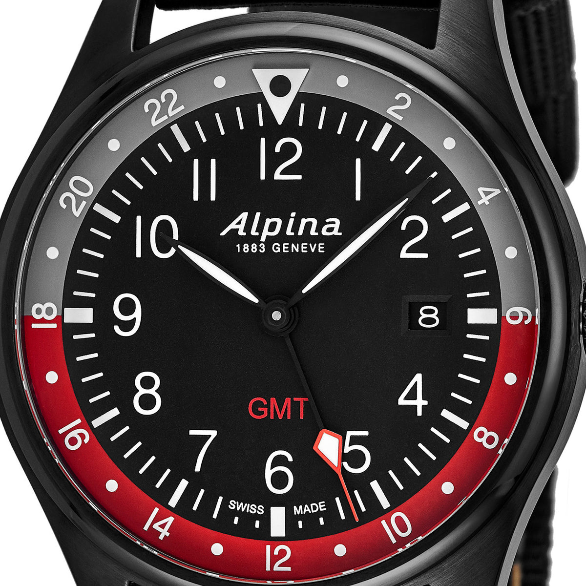 Startimer Pilot GMT (Black-Red) | Alpina | Luby 