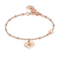 Chant Heart with Crystal Pendant Bracelet (Rose-Gold) | Brosway Italia | Luby 