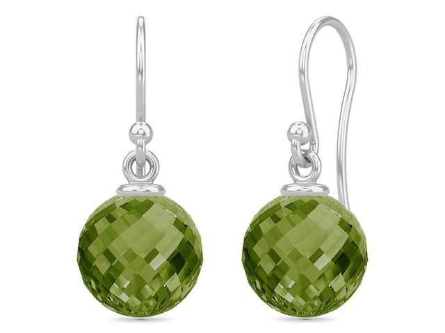 Aretes colgantes Love con peridoto oscuro (plata/verde)