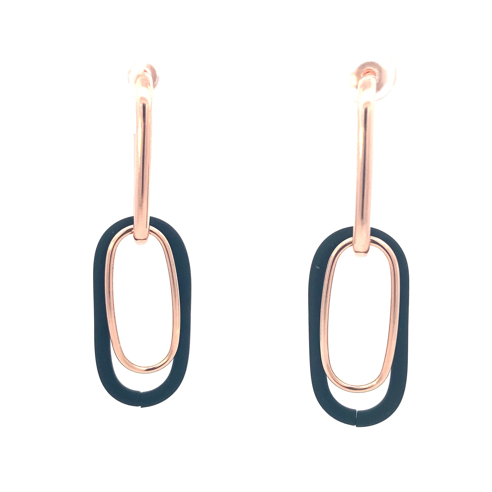 Marcello Pane Black Rose Gold Paper Clip Earring | Marcello Pane | Luby 