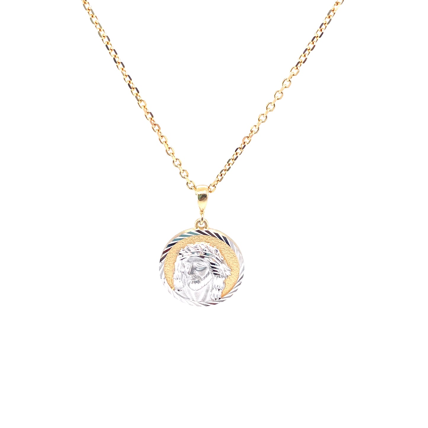 14K Jesus Pendant with Cut Pave | Luby Gold Collection | Luby 