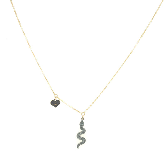 Snake Gold Diamond Dust Necklace | Rebecca | Luby 