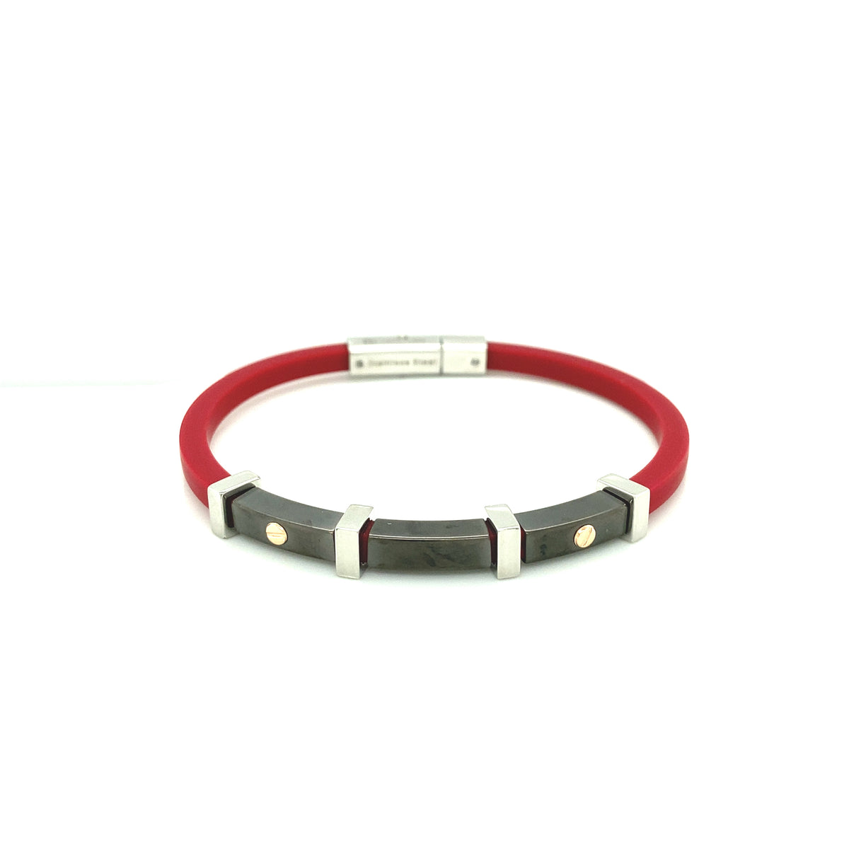 Rubber and Gunmetal Bracelet | BORSARI | Luby 