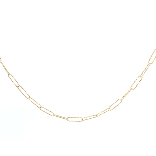 14K Gold Small Paper Clip Chain | Luby Gold Collection | Luby 