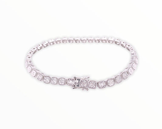 Diamond Cut Sterling Silver Tennis Bracelet | Luby Silver Collection | Luby 