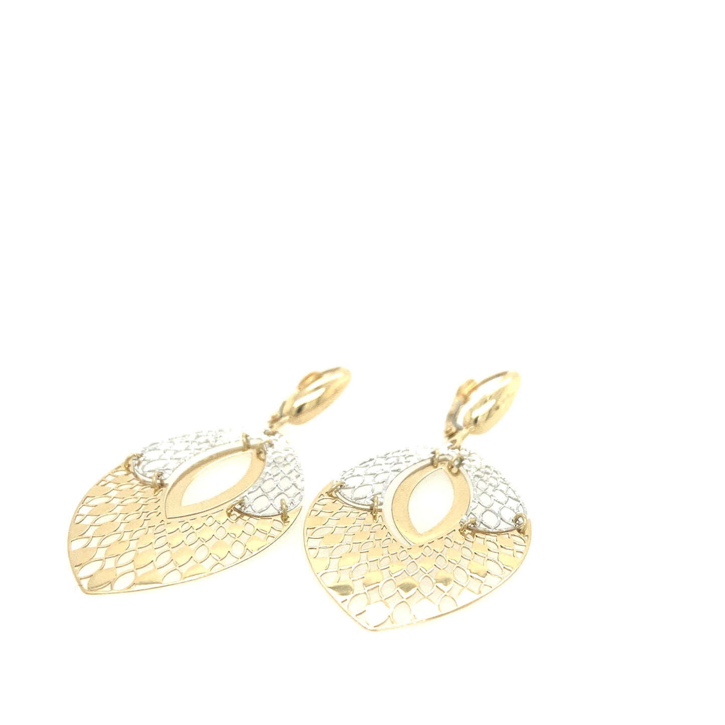 14K Gold Fancy 2/t Dangle Earrings | Luby Gold Collection | Luby 