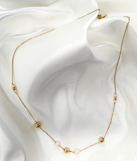 14K Gold Necklace with Pearl | Luby Gold Collection | Luby 