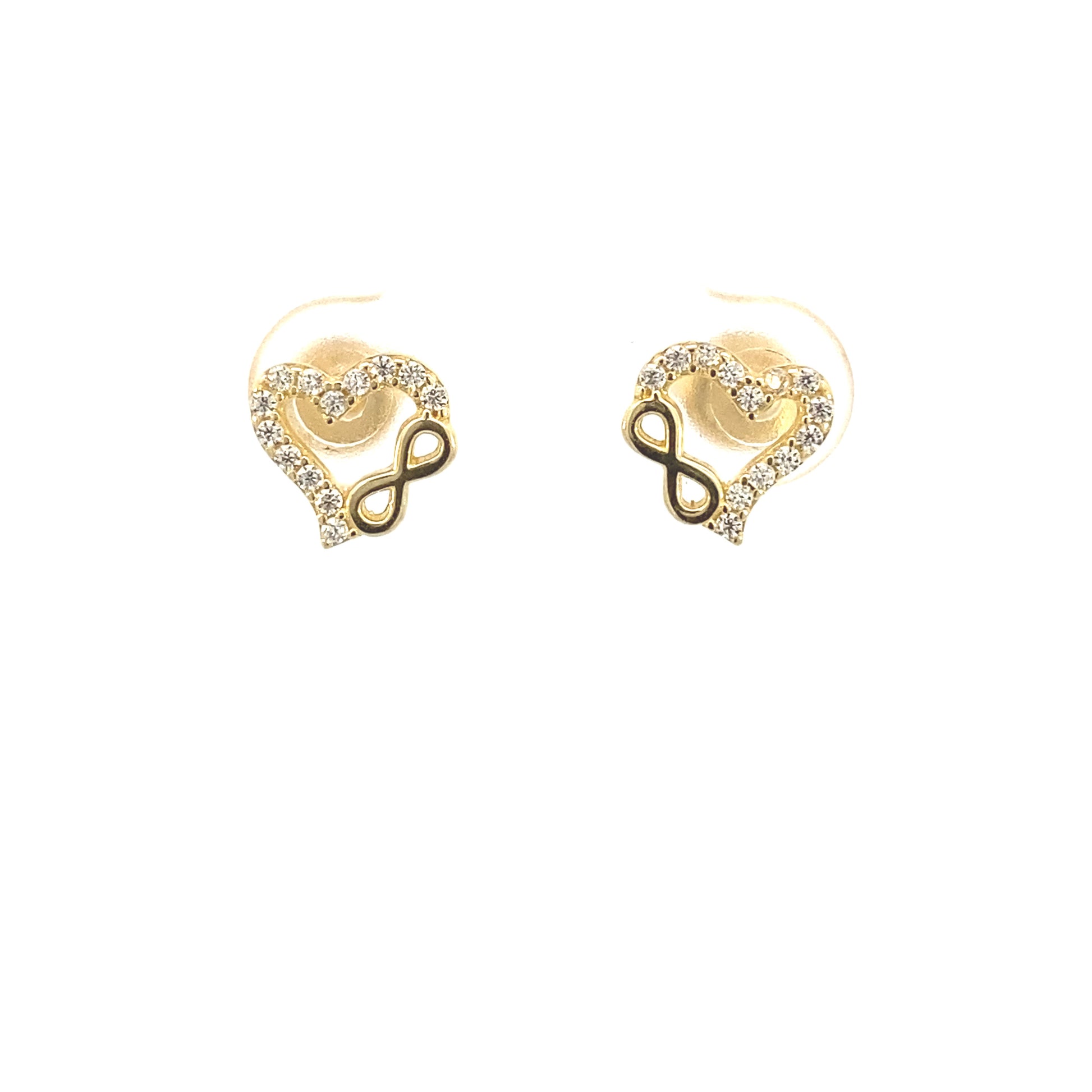 14K Gold Infinity Heart Stud Earrings | Luby Gold Collection | Luby 