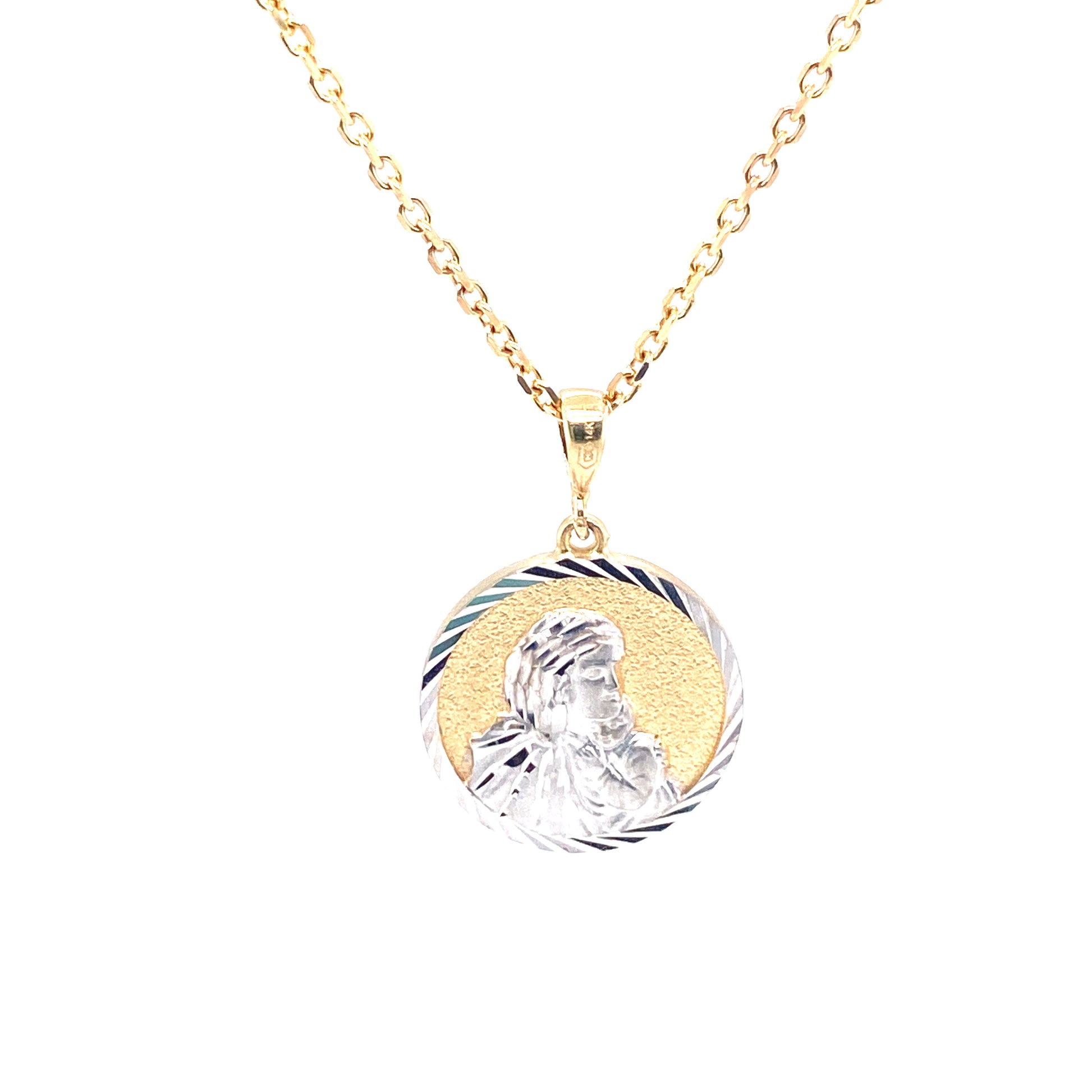 14K Jesus Pendant with Cut Pave | Luby Gold Collection | Luby 