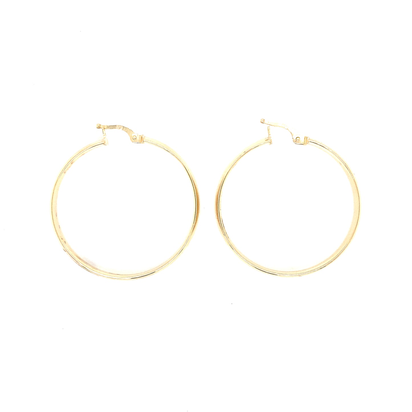 10K Medium Flat Gold Hoops | Luby Gold Collection | Luby 