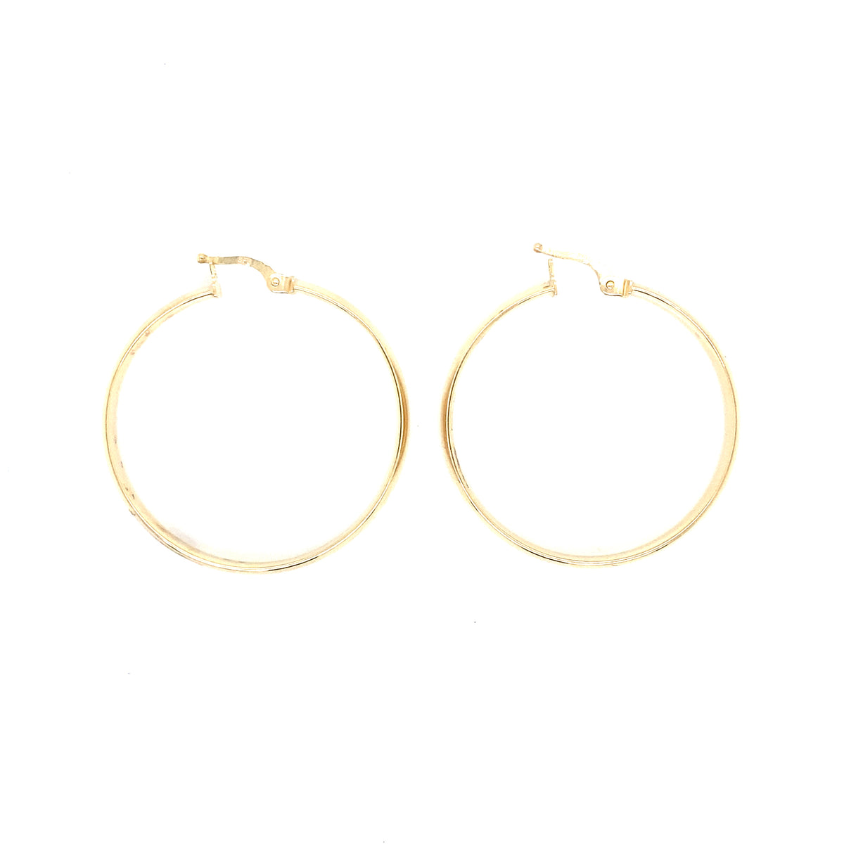 10K Medium Flat Gold Hoops | Luby Gold Collection | Luby 