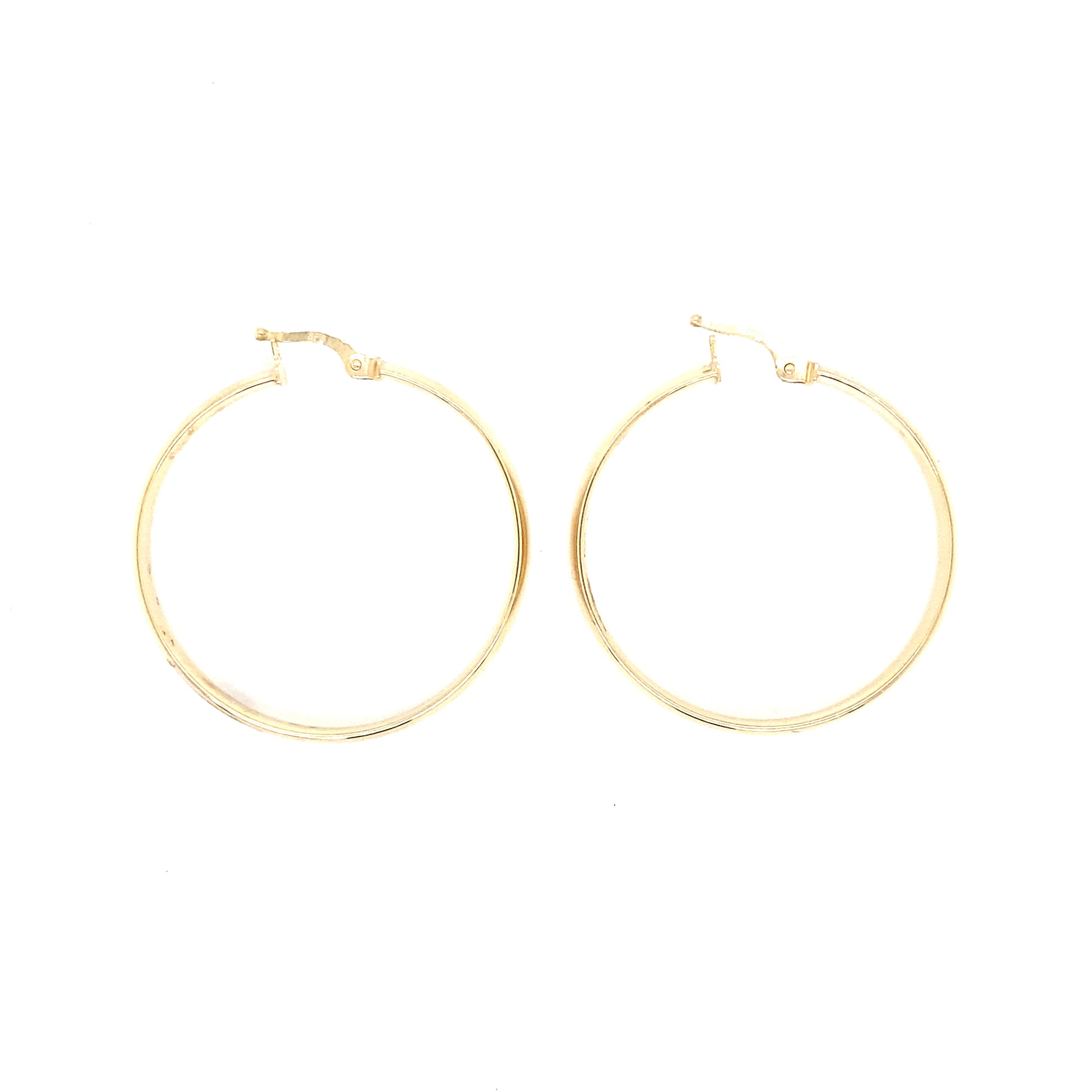 10K Medium Flat Gold Hoops | Luby Gold Collection | Luby 