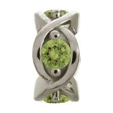 Encanto del cielo de peridoto (plata/verde)