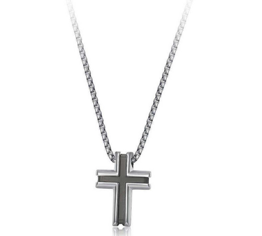 District Cross Pendant Necklace (Silver) | Brosway Italia | Luby 