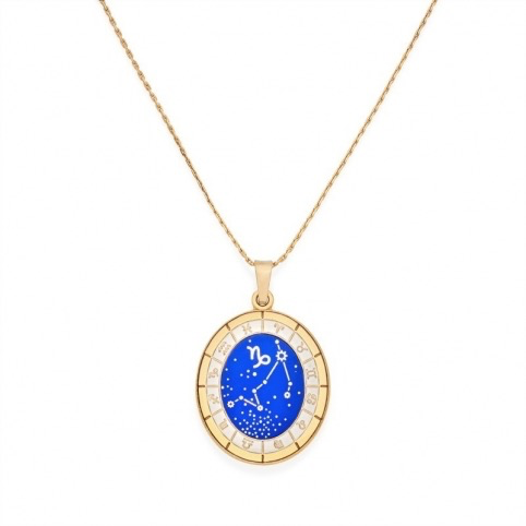 Capricorn Celestial Wheel Pendant Necklace (Gold) | Alex and Ani | Luby 
