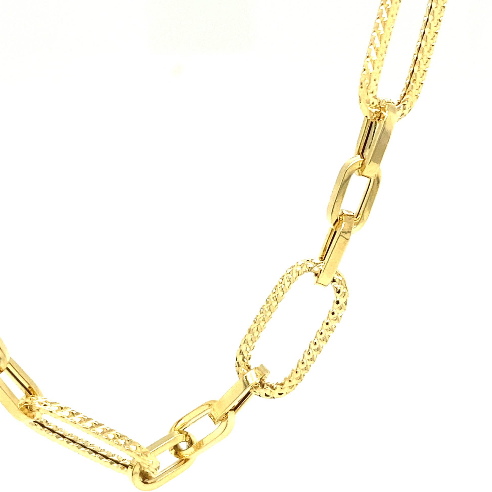 14K Gold Twist Paper Clip Link Chain | Luby Gold Collection | Luby 