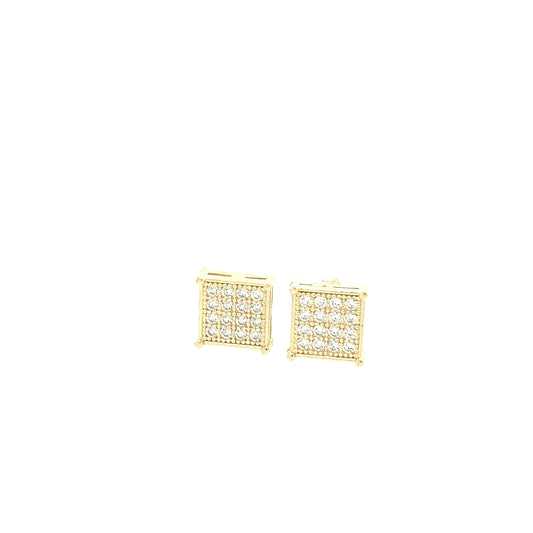 10K SQUARE STUD WITH CZ | Luby Gold Collection | Luby 