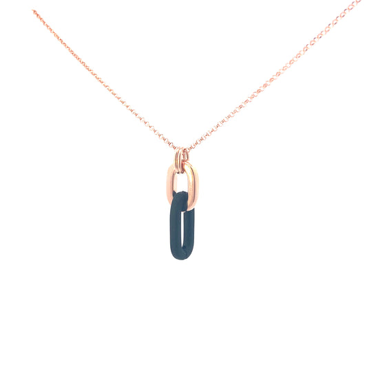 Marcello Pane Black Rose Matte Link Necklace | Marcello Pane | Luby 