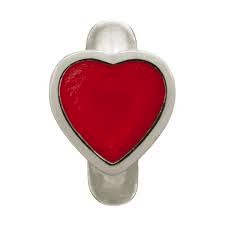 Encanto de corazón rojo (plata/rojo)