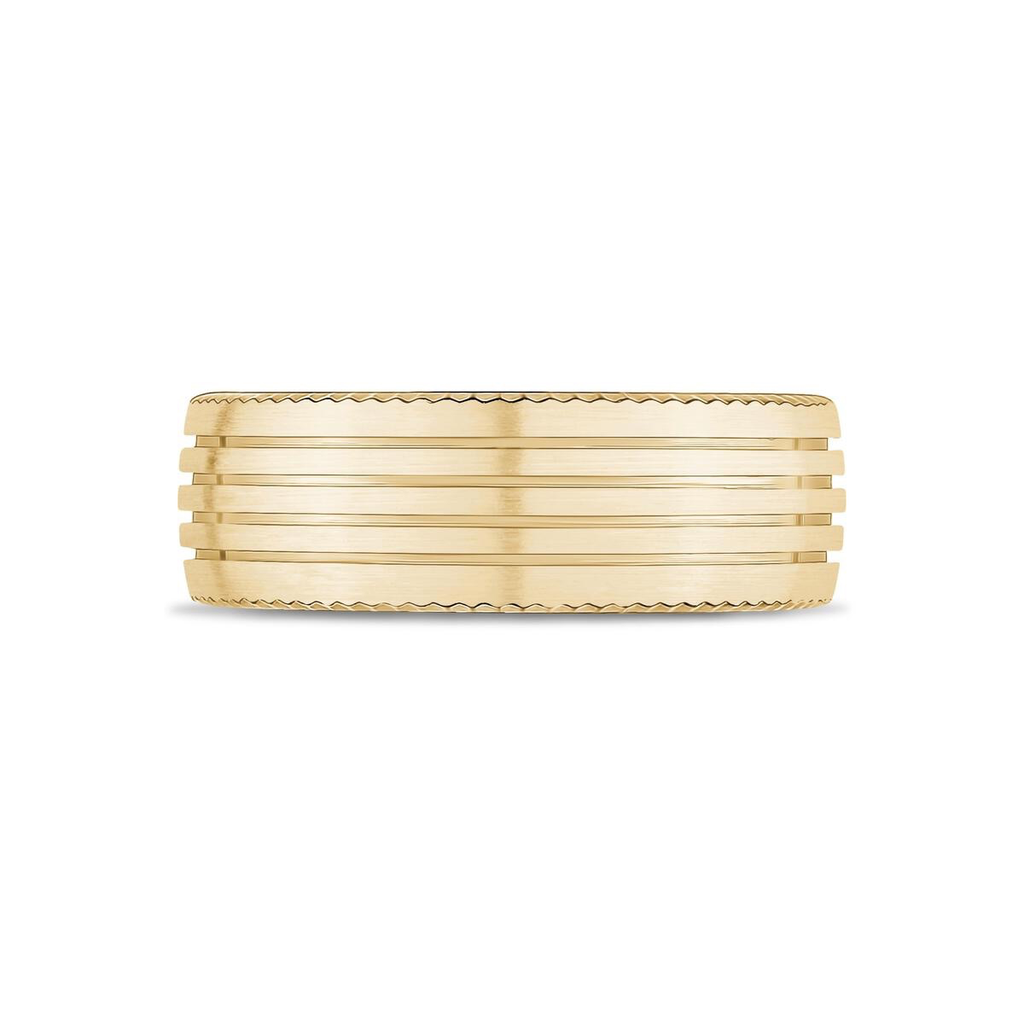 Matte Steel 4-Lined Diamond Cut Ring | ARZ Steel | Luby 