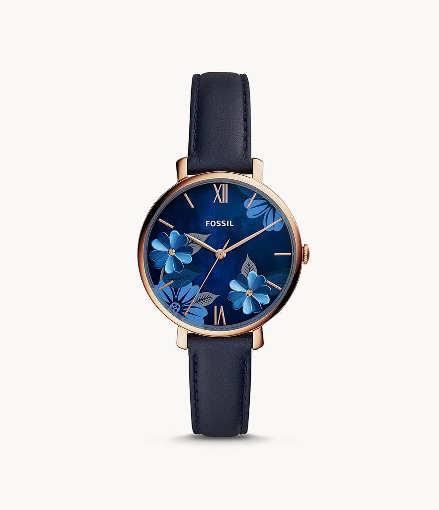 Ladies Jacqueline Watch (Blue/Rose-Gold) | Fossil | Luby 