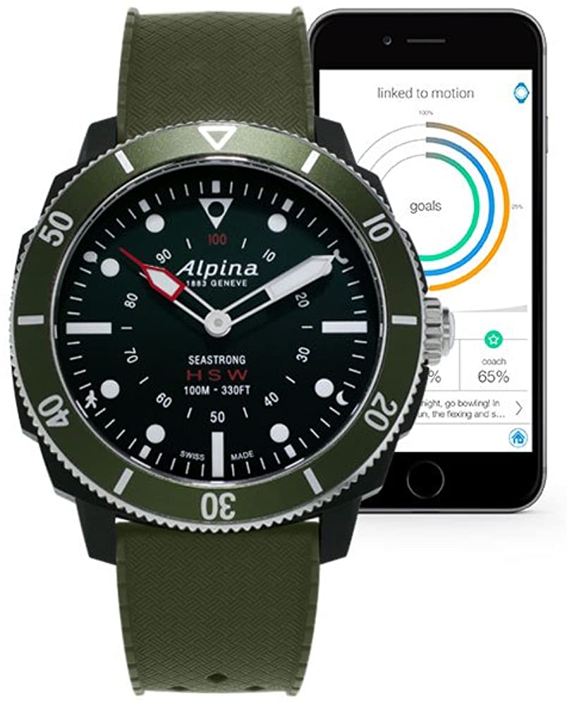 Seastrong Horological Smartwatch (Green) | Alpina | Luby 