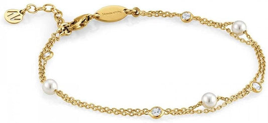 Yellow Gold Bracelet with Pearls & Zirconia | Nomination Italy | Luby 