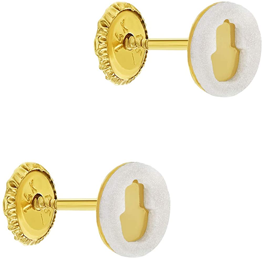 YELLOW GOLD SMALL ENAMEL EARRINGS | Children Collection | Luby 