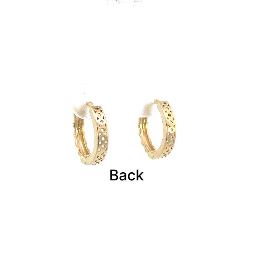 14K Gold Small Twist Link Hoop Small | Luby Gold Collection | Luby 