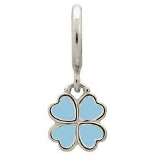 Encanto de trébol azul claro (plata/azul claro)