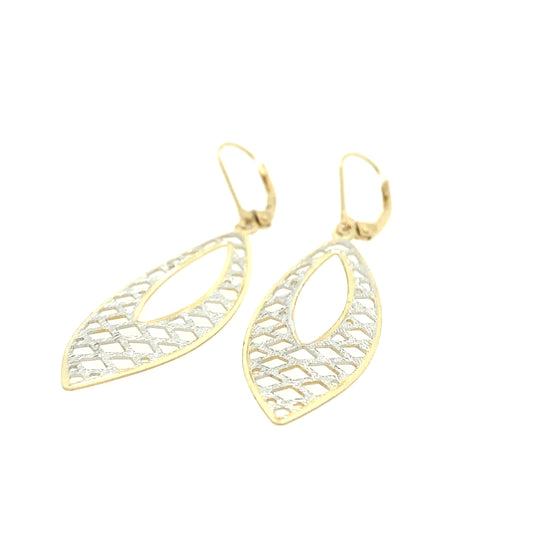 14K 2/t Gold Dangle Lace Earrings | Luby Gold Collection | Luby 