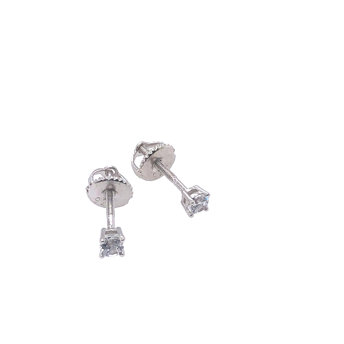Small Sterling Silver Round Brilliant Cut Stud Earrings | Luby Silver Collection | Luby 