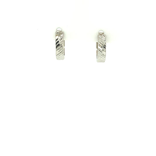 White Gold Slim Hoops Earrings | Luby Gold Collection | Luby 