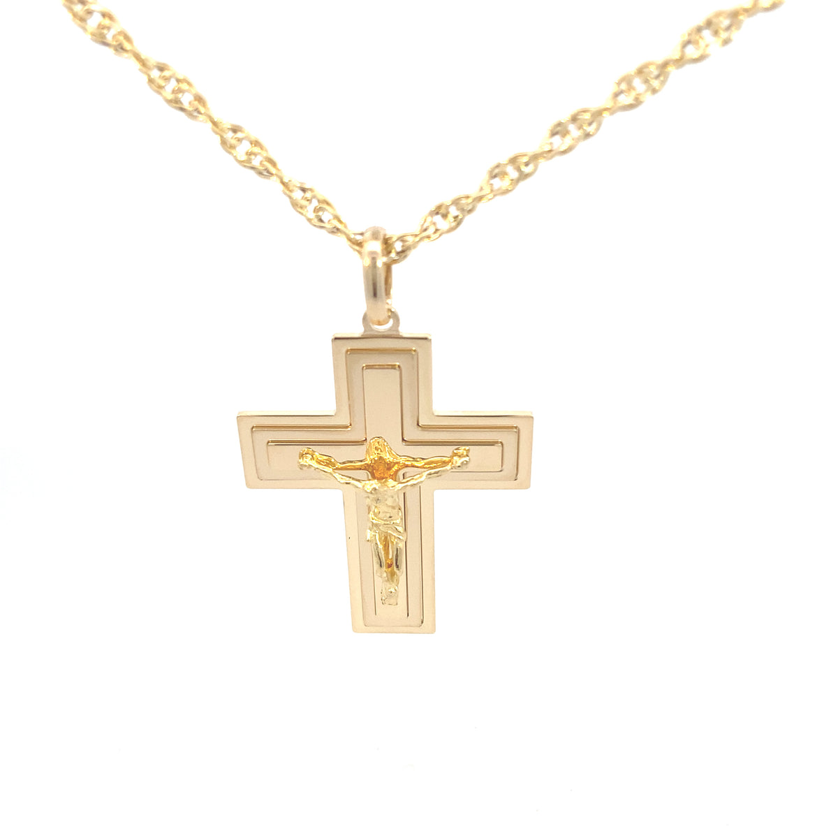 14K All Gold Big Cross Jesus | Luby Gold Collection | Luby 