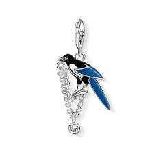 Magpie Bird Charm (Silver/Black/Blue) | Thomas Sabo | Luby 