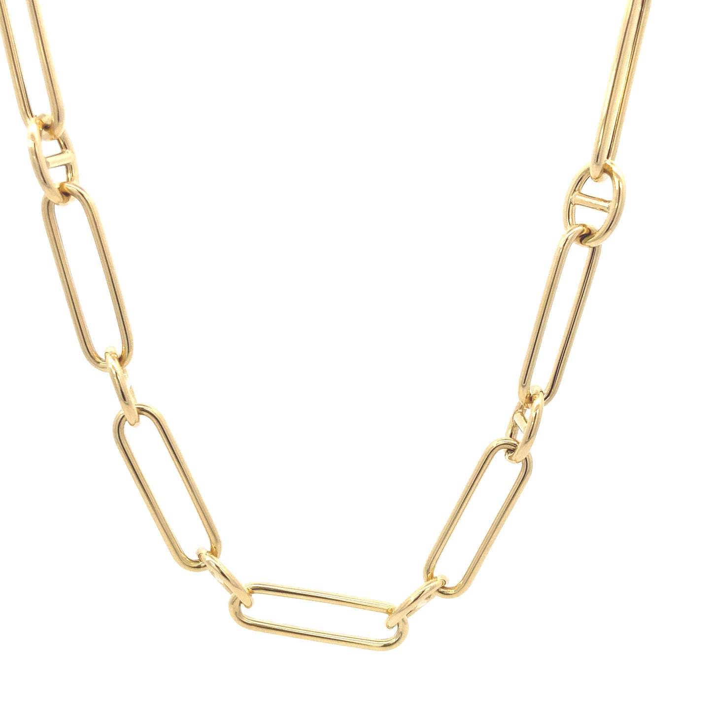 14K Gold Long Links and Mariner Links Necklace | Luby Gold Collection | Luby 