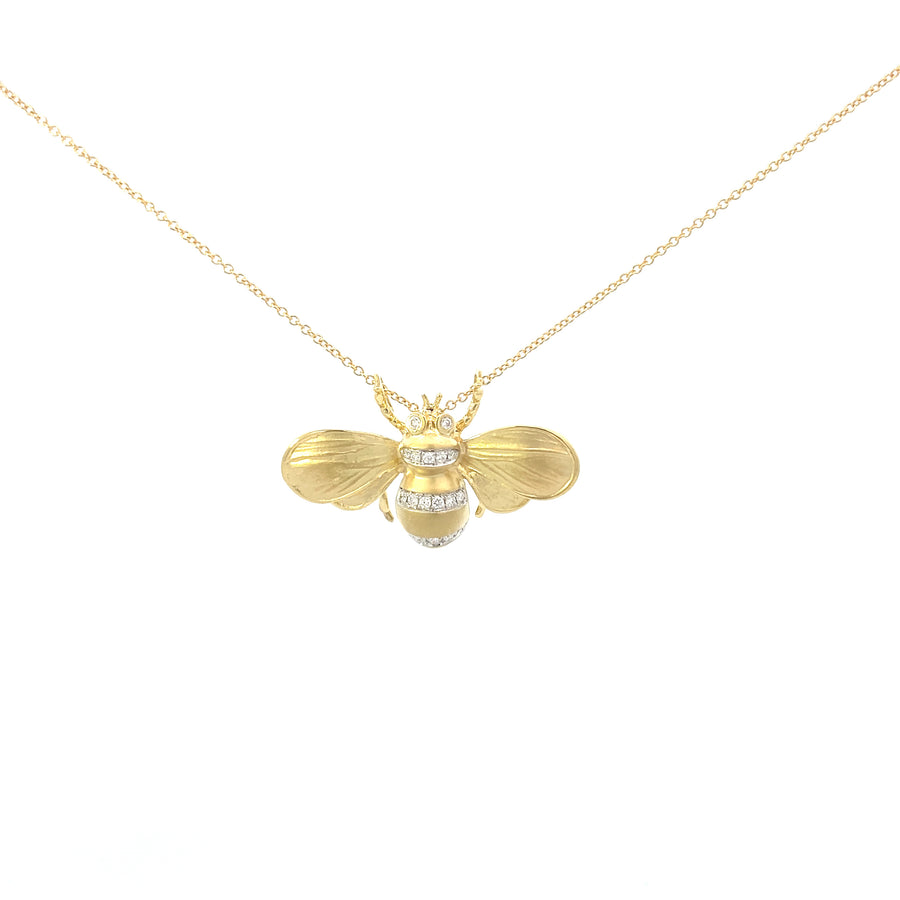 Simon G Monarch Bee Necklace with Diamonds