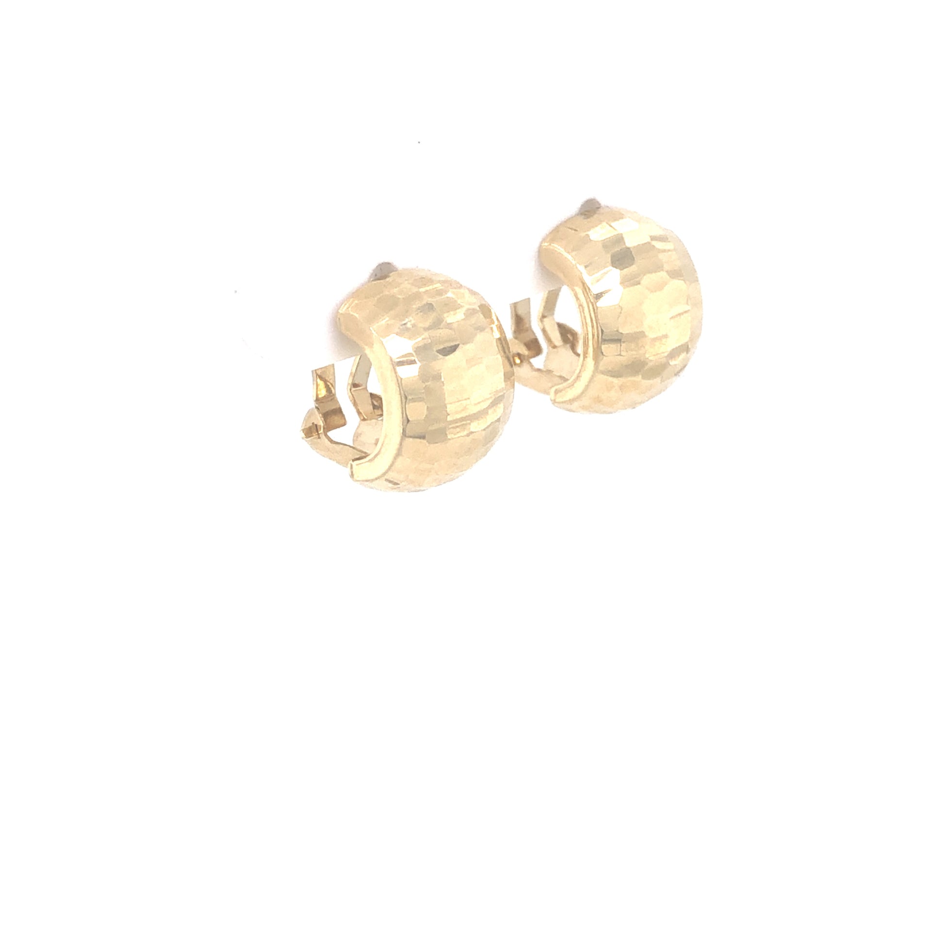 14K Huggies Faceted Earrings | Luby Gold Collection | Luby 