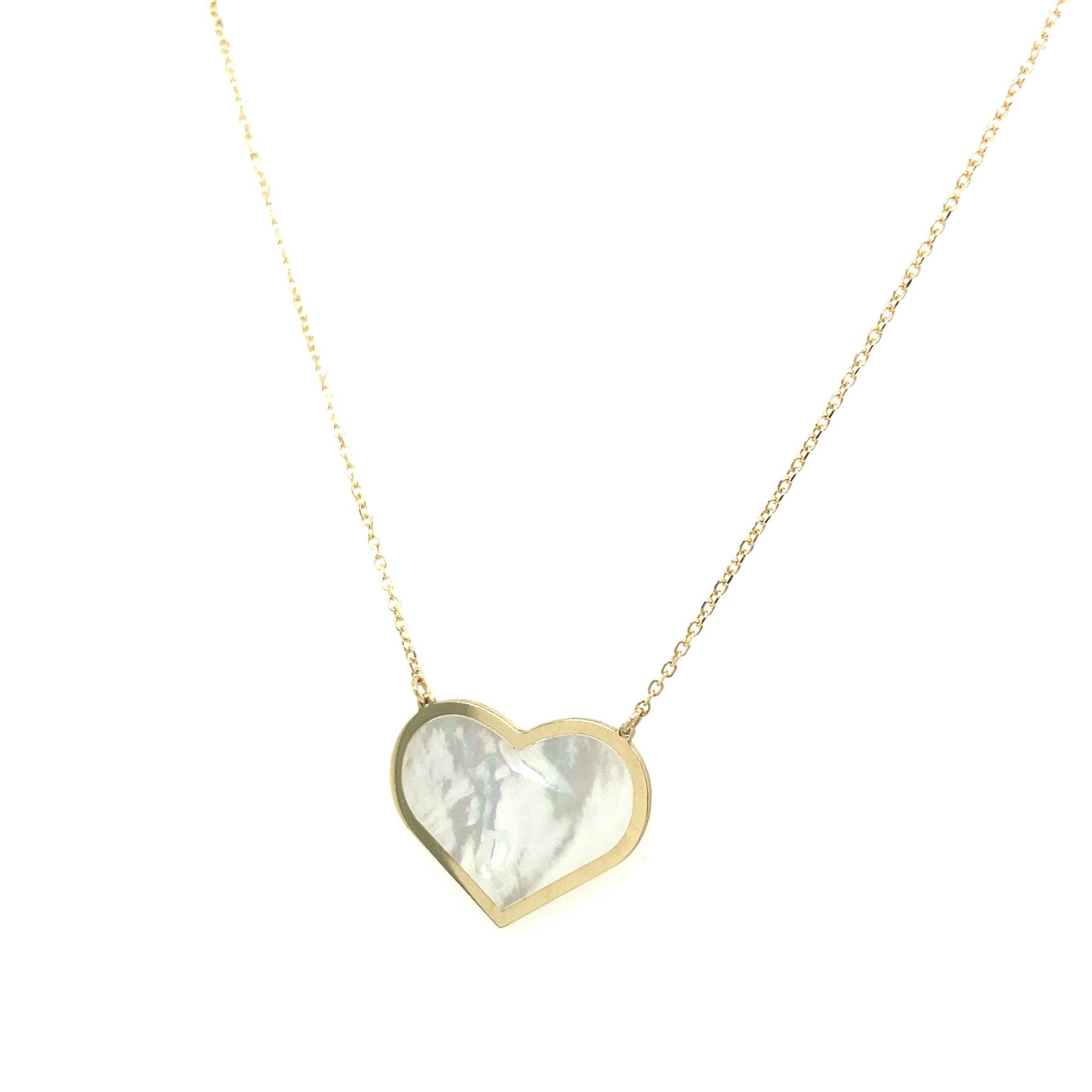 14K Gold Heart Mother of Pearl Necklace | Luby Gold Collection | Luby 