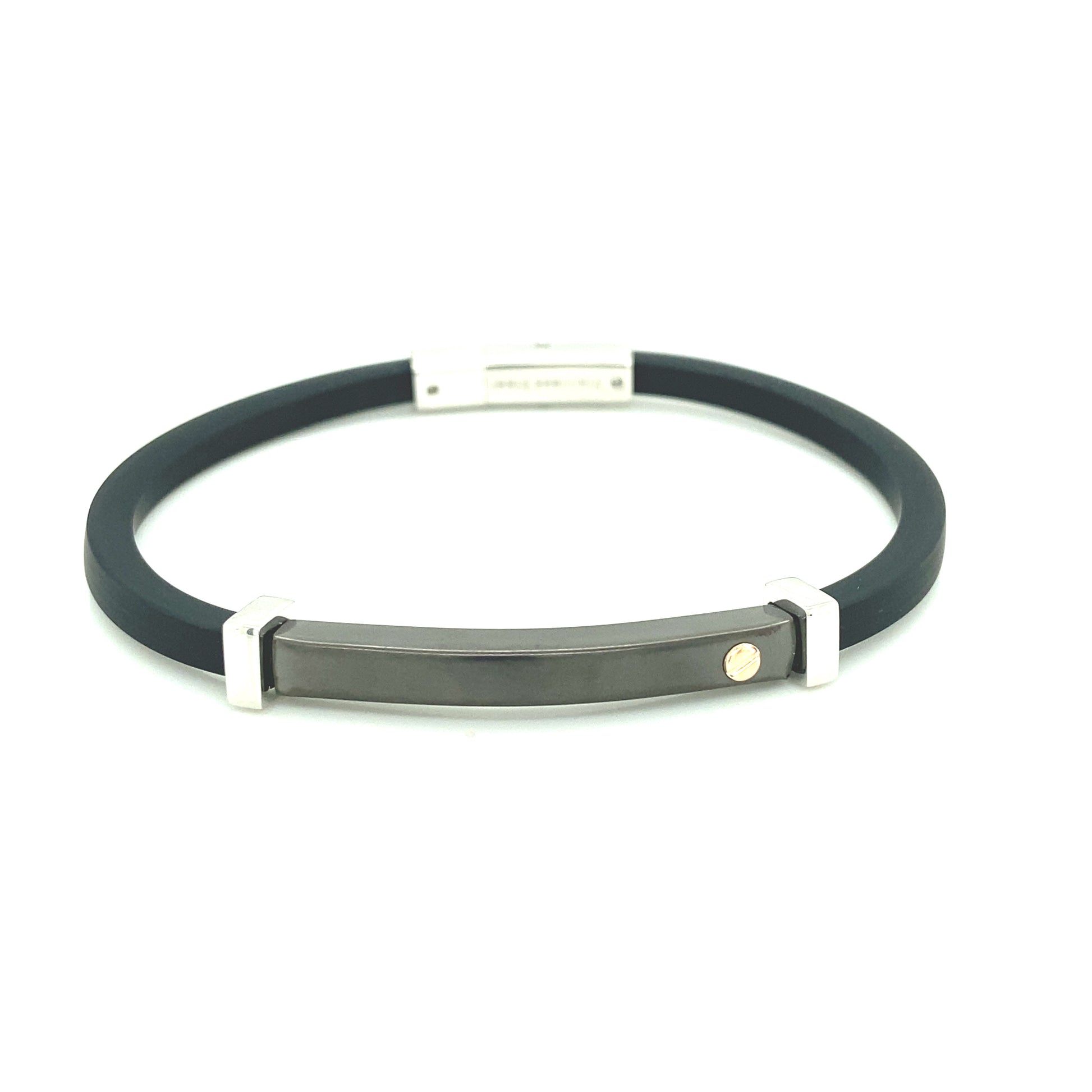 Single Rubber and Gun Metal Bracelet | BORSARI | Luby 