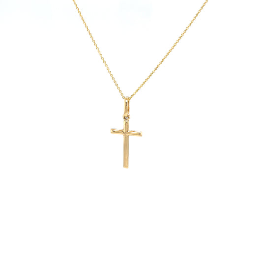 TUBE CROSS 14K GOLD PENDANT | Luby Gold Collection | Luby 