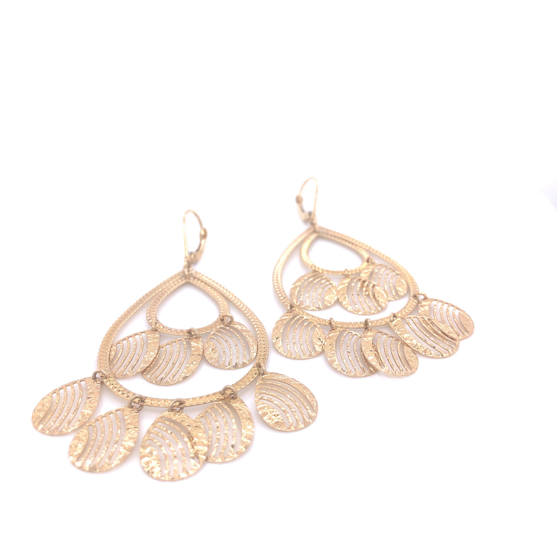 14K Teardrop Dangle Gold Earrings | Luby Gold Collection | Luby 