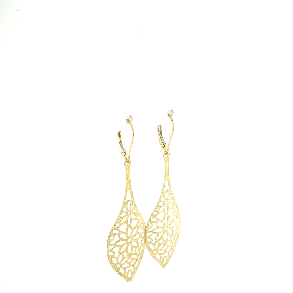 Fancy Earrings Long with Flower Shape | Luby Gold Collection | Luby 