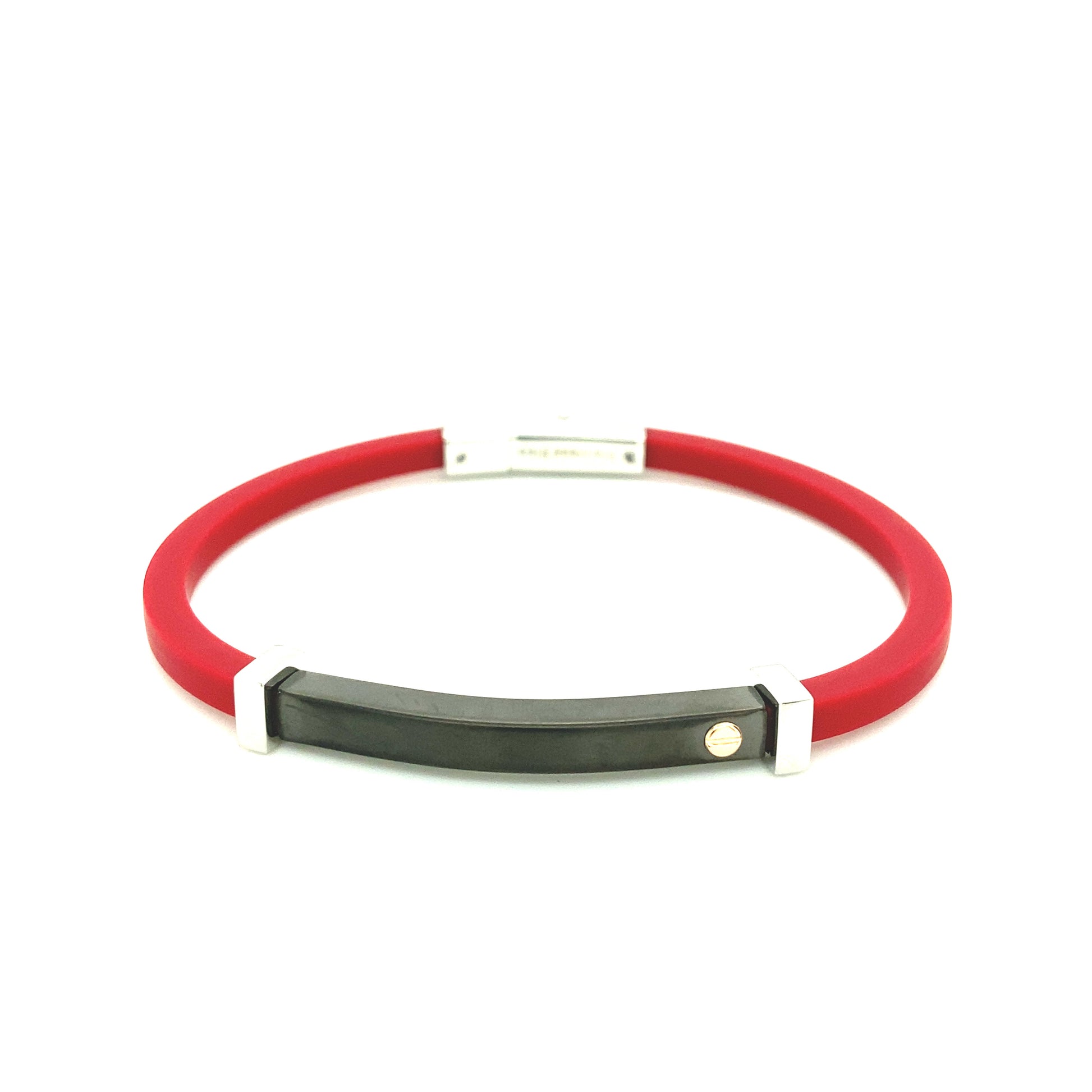 Single Rubber and Gun Metal Bracelet | BORSARI | Luby 