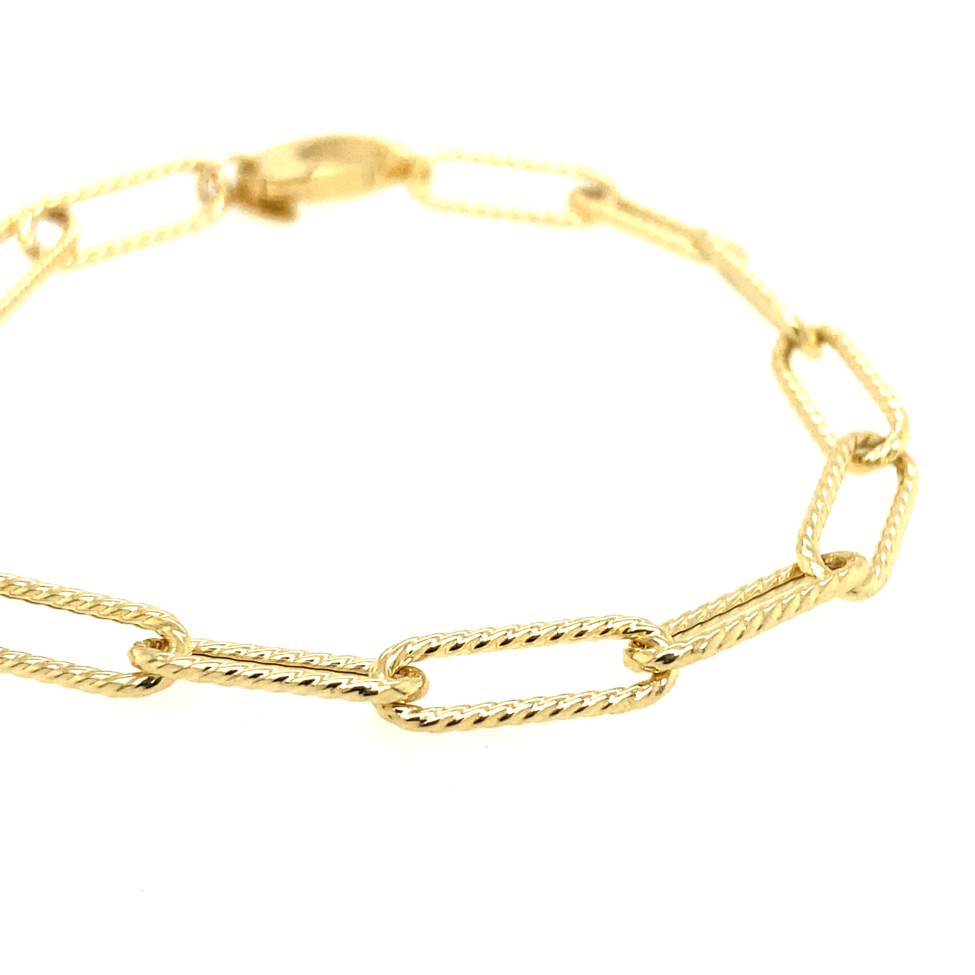 14K Gold Twist Paper Clip Bracelet | Luby Gold Collection | Luby 