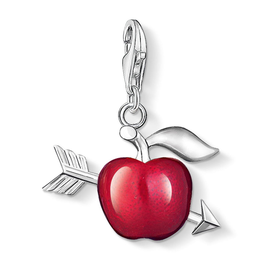 Flecha a través de Apple Charm (Plata/Rojo)