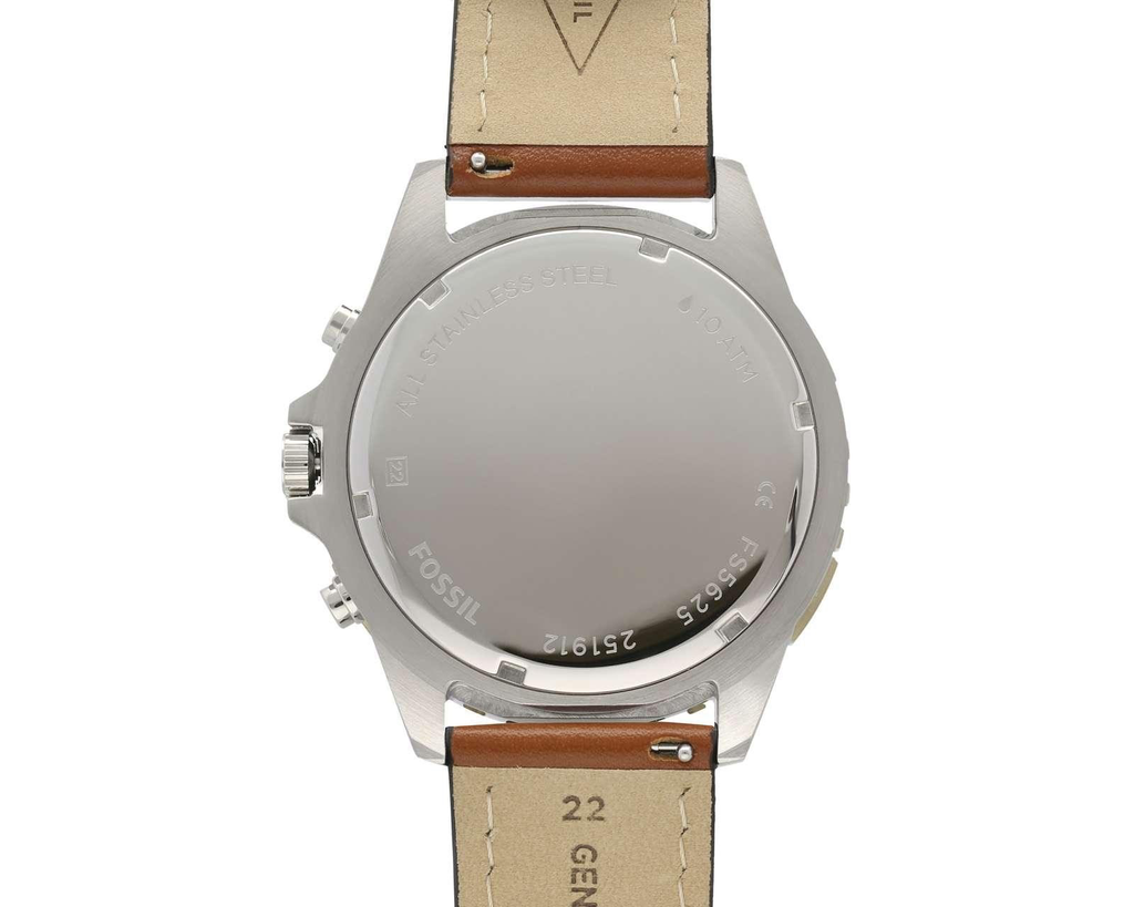 Garrett Chronograph Luggage Leather Watch | Fossil | Luby 