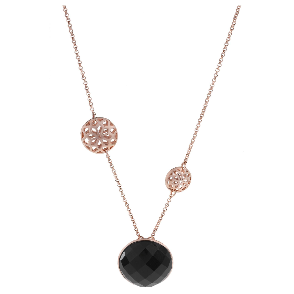 Notre Dame Black Crystal Steel Pendant Necklace (Rose-Gold) | Brosway Italia | Luby 